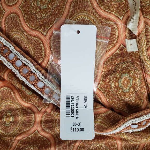 NWT Soft Surroundings V-neck Lillia shirt Tunic Top with beaded embellishments - Picture 6 of 7